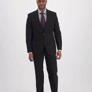 Nautica Mens Modern-Fit Bi-Stretch Bl Black Stripe 42S